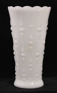 Vintage Milk Glass 7 25 Vase Dot Dash Design