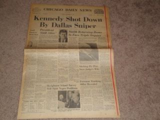 Offered is this very rare Friday, November 22, 1963 Chicago Daily