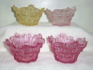 Pink Dalzell Viking Glass Votive Candle Holder Candy Dishes Ashtrays
