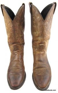 Classic Vintage Dan Post Brown Leather Cowboy Boots Mexican Made Men