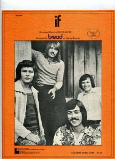 If  by Bread Sheet Music 1971 Written by David Gates