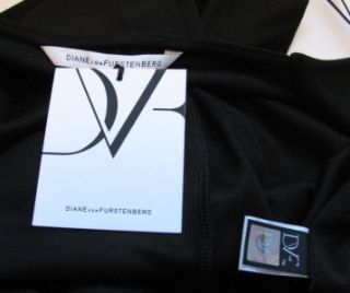 Diane Von Furstenberg Deepa Black Wool Jersey Wrap Dress 8 New DVF