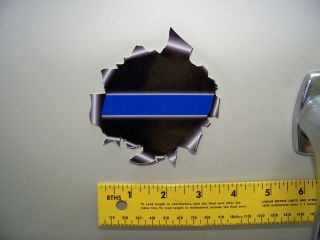 Thin Blue Line Torn Metal Hole Decal The Coolest Police Sticker SHIPS