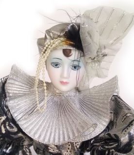 Delton Product Corp Fine Collectibles Bisque Doll in Silver Harlequin