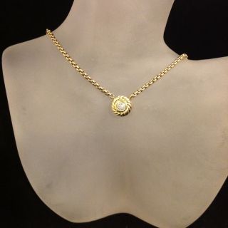 David Yurman 18k Gold Diamond Cookie Necklace