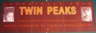 Twin Peaks by David Lynch 1990 Soundtrack Promotional Poster RARE