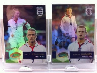 2004 eTopps in Hand David Beckham Wayne Rooney Soccer England Football
