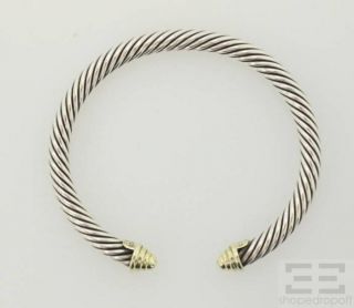 David Yurman Sterling Silver & 14K Yellow Gold Cable Bracelet