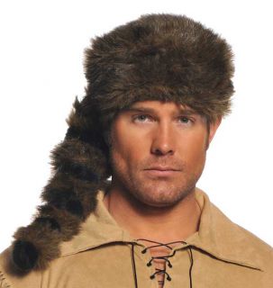 Davy Crockett Frontier Pioneer Furry Coonskin Halloween Costume Hat