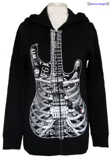 New Abbey Dawn Avril Lavigne Skeletar Skeleton Guitar Top Hoody