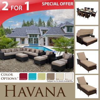 19pc Set Outdoor Wicker Patio Furniture Sofa Chaises Dining Set Daybed