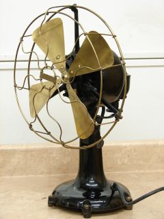 Antique Dayton Ohio Brass Blade CAG Electric Desk Fan Oscillating Old
