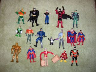 DC Comics Lot of 17 Action Figures Superman Batman Aquaman Flash MORE