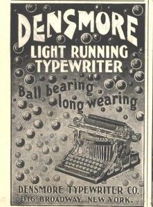 1897 Ad Columbia Bar Lock Densmore Typewriter Santa
