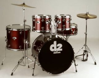 Ddrum D2 5 Piece Drum Set Red Includes Cymbals Hardware