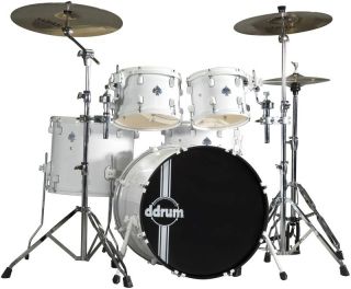 ddrum Diablo Player 5 Piece Drum Kit, Shell Pack, White on White