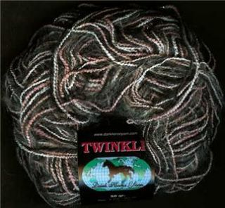 Dark Horse Twinkle Mohair Metallic Boucle Yarn #153 Pink Black White