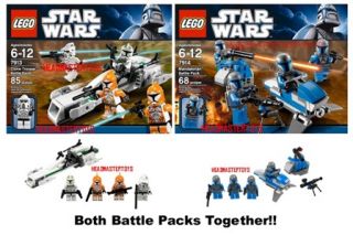 Star Wars Lego 7914 Mandalorian 7913 Clone Battle Packs SEALED in Hand