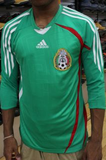  Mexicana de Futbol Green 3 4 Sleeve Mens Adidas Soccer Jersey