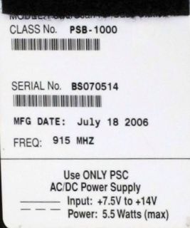 PSC Datalogic Powerscan PSRF 1000 Wireless Barcode Scanner w Cradle