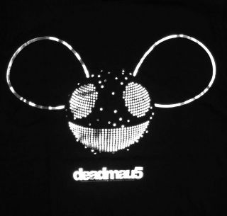 Deadmau5 Mouse Logo Silver Foil Techno Dubstep Dance Adult T Shirt Tee