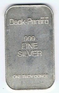 oz Fine Silver 999 Deak Perera Bullion Bar
