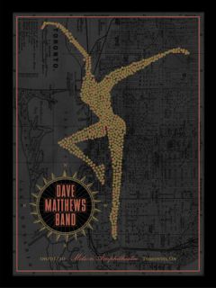 Dave Matthews Band Poster 10 Molson Amphitheater Toronto Ontario #/475