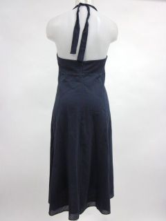 you are bidding on a christopher deane navy blue knit halter dress in