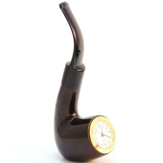 Desktop Clock Briar Tobacco Pipe Best Smokers Gift Hand Made by Mr