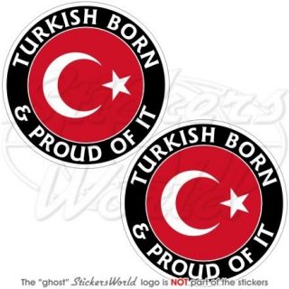  Born Proud Turkiye Vinyl Bumper Stickers Decals 3 75mm X2