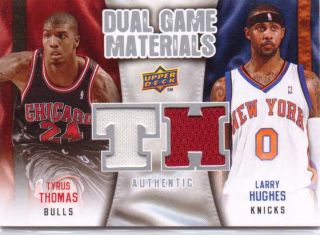 2009 10 UPPER DECK GAME MATERIALS DUAL JERSEY #DGHT LARRY HUGHES/TYRUS