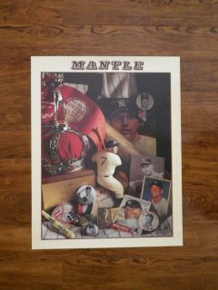 Mickey Mantle Poster Signed by David M Spindel