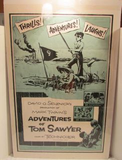 Mark Twains Adventures of Tom Sawyer One Sheet Movie Poster Vintage
