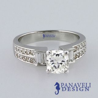  Style 1 20 Ct Cushion Cut Diamond Engagement Ring Platinum