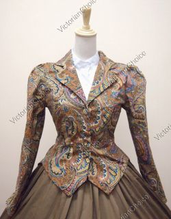 Civil War Victorian Cotton Blends Day Dress Ball Gown Reenactment 166