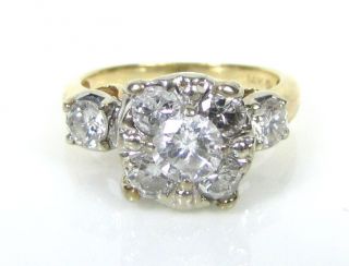 DIAMOND SOLITAIRE ENGAGEMENT RING 14KT 2 TONE GOLD 1 19CTs SI2