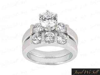 diamond bridal engagement set rings 10k white gold i si2