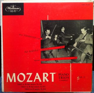 Westminster 1956 SKODA FOURNIER JANIGRO mozart piano trios LP VG+ XWN