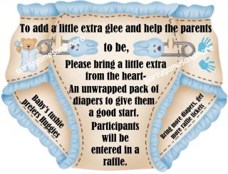 Unique Personalized Diaper Raffle Tickets Baby Shower Invitation