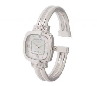 Ecclissi High Polished Sterling Hinged Bangle Watch —