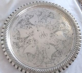  Victorian Silver Plated Tray by James Deakin Sons 12 K48