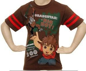 Go Diego Go Short Sleeve Shirt Brown Size 2T 3T 4T