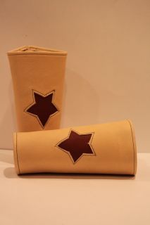  Leather Cowboy Arm Cuffs with Stars