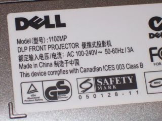 Dell 1100MP DLP Digital Home Theater Projector w/ Bag 1400 Lumens