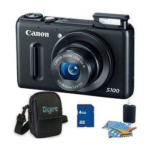 Canon PowerShot S100 12.1MP Digital Camera Bundle w/4GB Card, Case