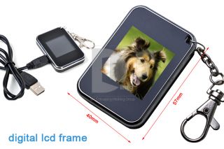  LCD Digital Photo Picture Frame Key Chain Keychain USB Cable