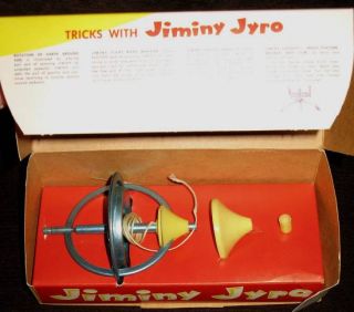 VINTAGE JIMINY JYRO GYROSCOPE 1960S DEROY MFG IN ORIGINAL BOX
