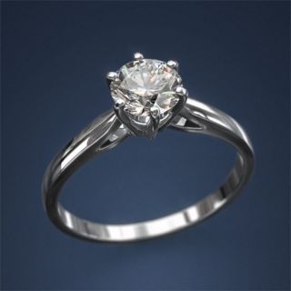 White Gold Diamond Solitaire Ring 1 25 Carat F SI1 14 K Wedding