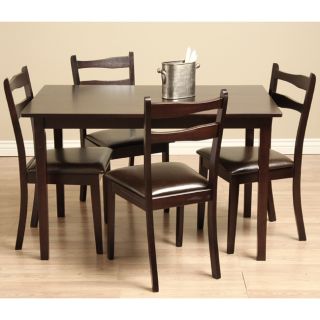 Piece Dining Room Furniture Set Table And Chairs Wood Metal Leather