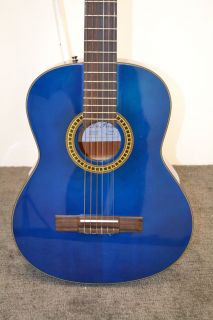 New Acoustic Classical Guitar by DeRosa Nylon String Blue Free Strings